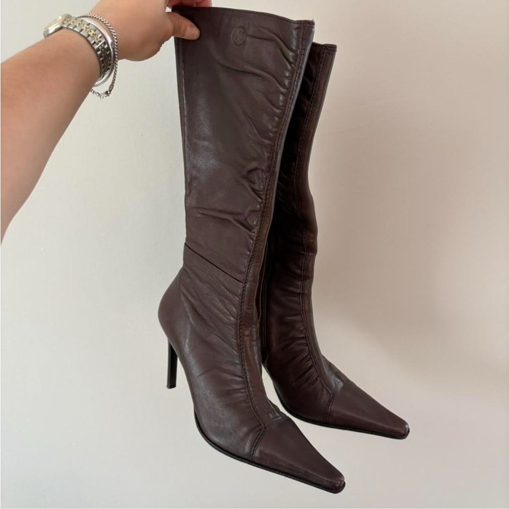 Bronx leather brown boots